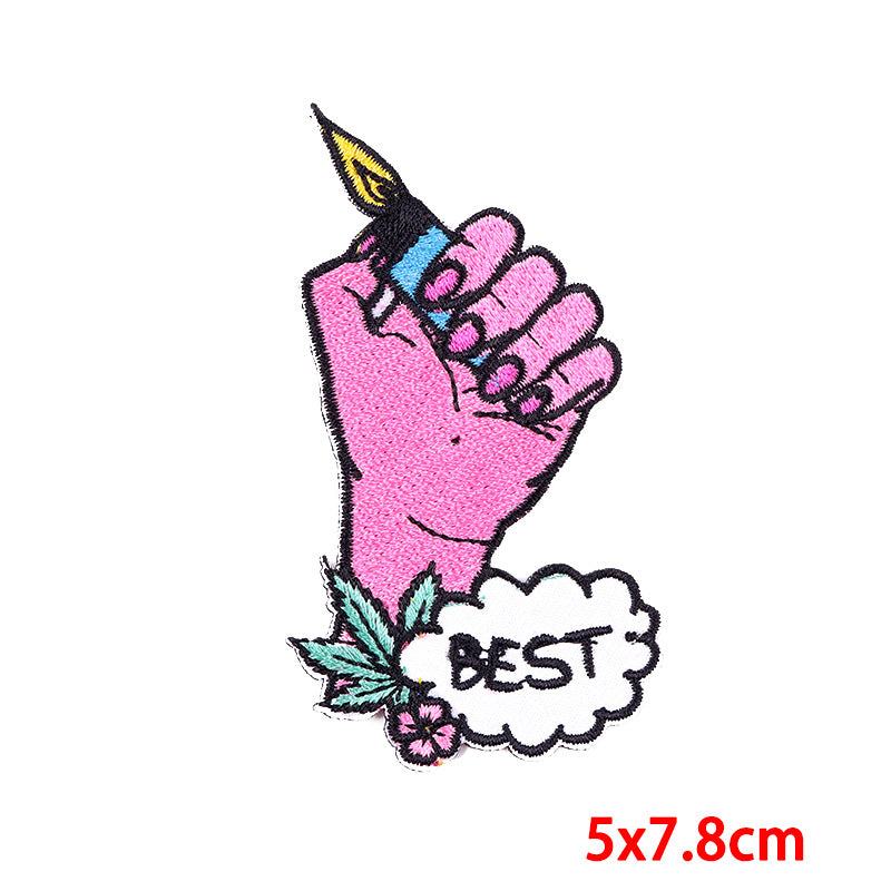 Punk Skull Patch Iron On Embroidered