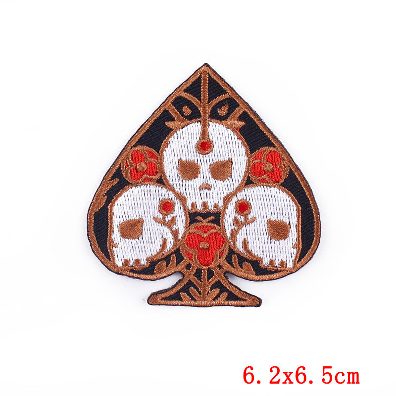 Punk Skull Patch Iron On Embroidered